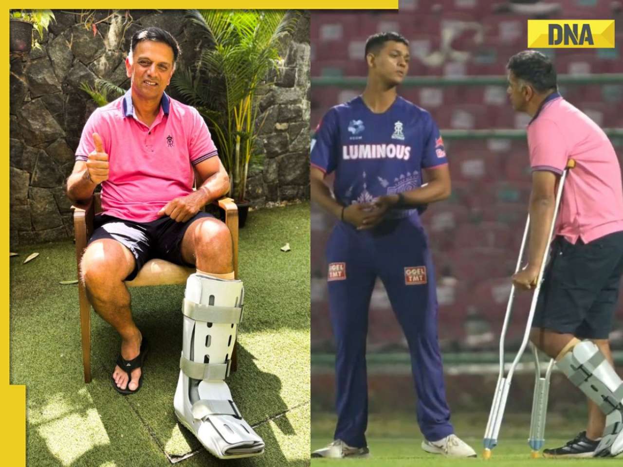 Rahul Dravid joins Rajasthan Royals camp for IPL 2025 after suffering injury, video of him walking with crutches goes viral, watch