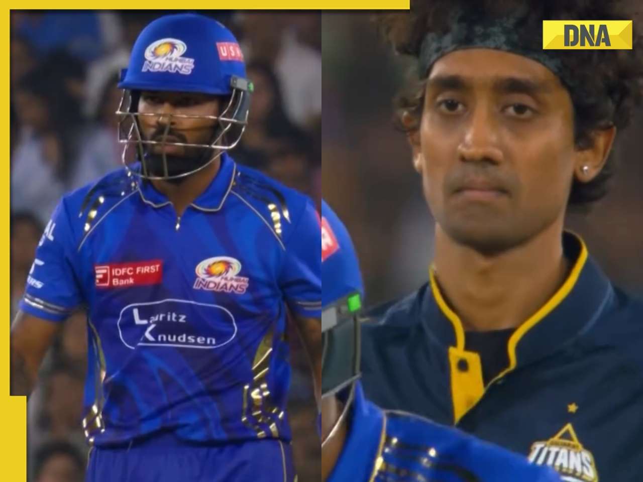 Hardik Pandya, Sai Kishore's heated staredown during GT vs MI match goes viral | Watch video